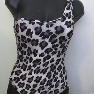 SeaBeauty Leopard Print One-Piece Swimsuit Size L NWT